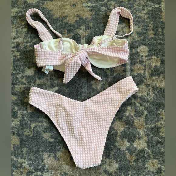 Abercrombie & Fitch White and Pink Gingham Bikini - Picture 2 of 5